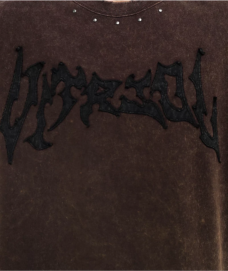 Vitriol Death Grip Distressed Brown Wash T-Shirt