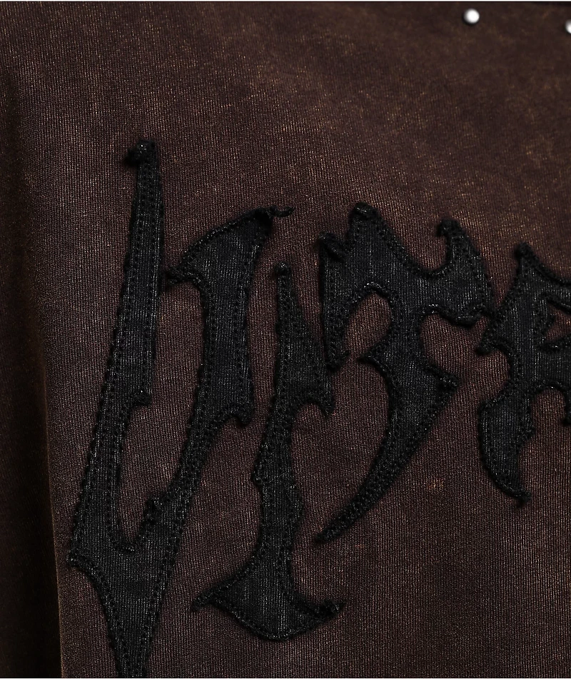 Vitriol Death Grip Distressed Brown Wash T-Shirt