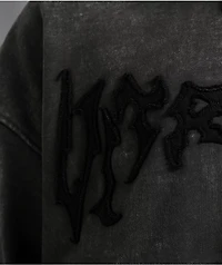 Vitriol Death Grip Grey Wash Crop Zip Hoodie