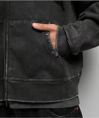 Vitriol Death Grip Grey Wash Crop Zip Hoodie