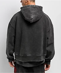 Vitriol Death Grip Grey Wash Crop Zip Hoodie