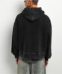 Vitriol Death Grip Studded Black Wash Crop Zip Hoodie
