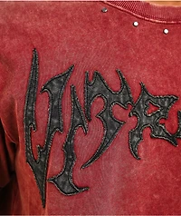 Vitriol Death Grip Studded Red Wash T-Shirt
