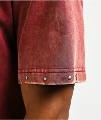 Vitriol Death Grip Studded Red Wash T-Shirt