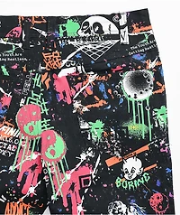 Vitriol Deface Printed Black Twill Pants