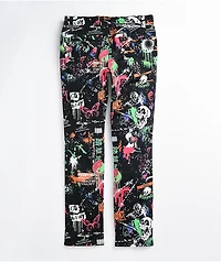 Vitriol Deface Printed Black Twill Pants