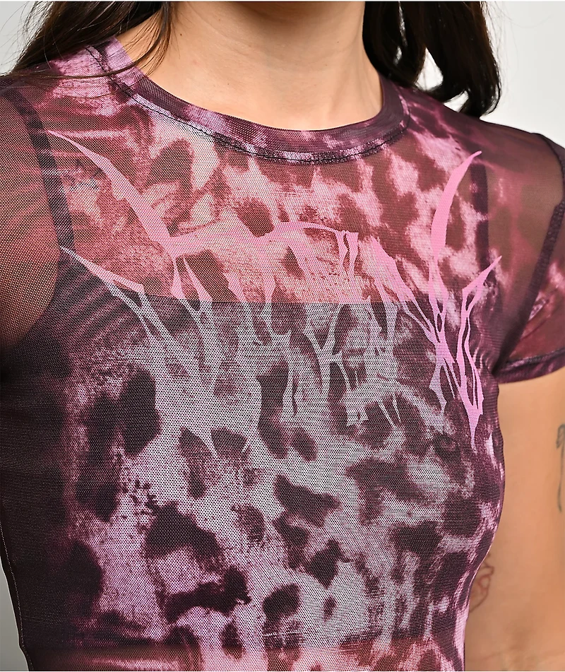 Vitriol Delphi Black & Pink Mesh Top