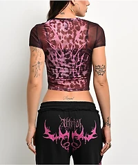Vitriol Delphi Black & Pink Mesh Top