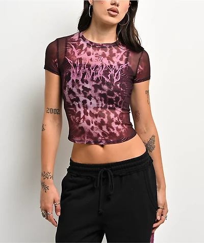 Vitriol Delphi Black & Pink Mesh Top