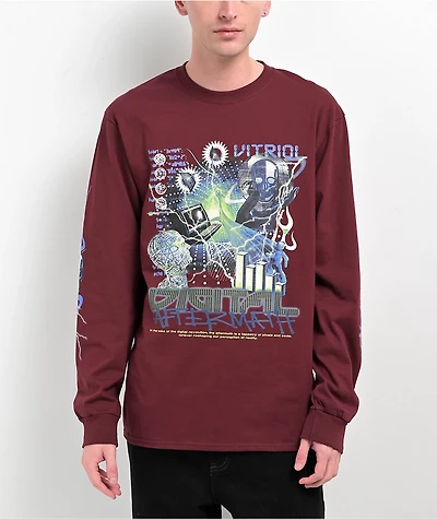 Vitriol Digital Aftermath Maroon Long Sleeve T-Shirt