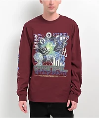 Vitriol Digital Aftermath Maroon Long Sleeve T-Shirt