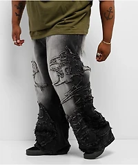 Vitriol Drained Black Wash Ultra Wide Jeans