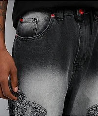 Vitriol Drained Grey Wash Ultra Wide Leg Jeans