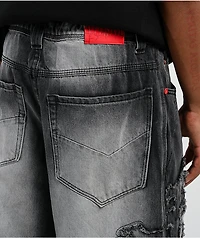 Vitriol Drained Grey Wash Ultra Wide Leg Jeans