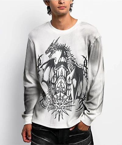 Vitriol Dust Tower White Wash Thermal Long Sleeve T-Shirt