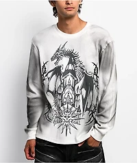 Vitriol Dust Tower White Wash Thermal Long Sleeve T-Shirt
