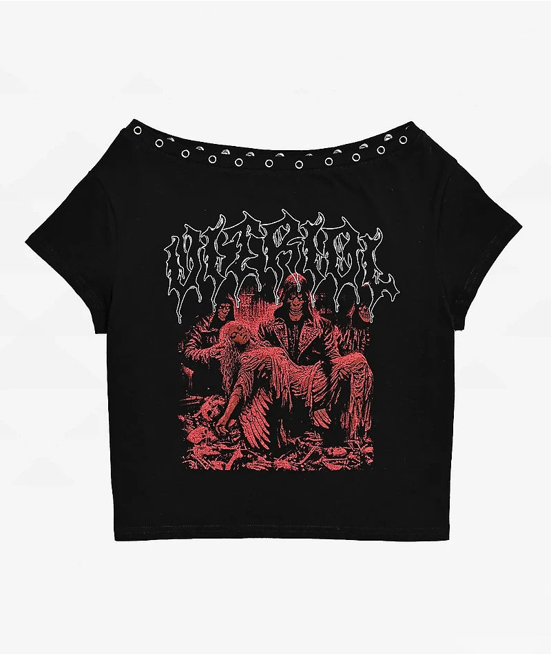 Vitriol Dylan Black Scoop Neck Crop T-Shirt