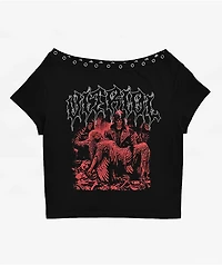 Vitriol Dylan Black Scoop Neck Crop T-Shirt