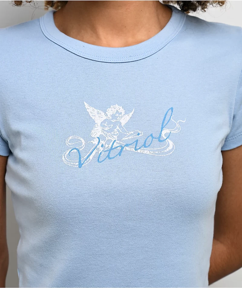Vitriol Eat Your Heart Out Blue Crop T-Shirt