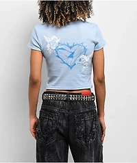 Vitriol Eat Your Heart Out Blue Crop T-Shirt