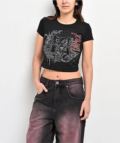 Vitriol Edgy Angel Black Crop T-Shirt