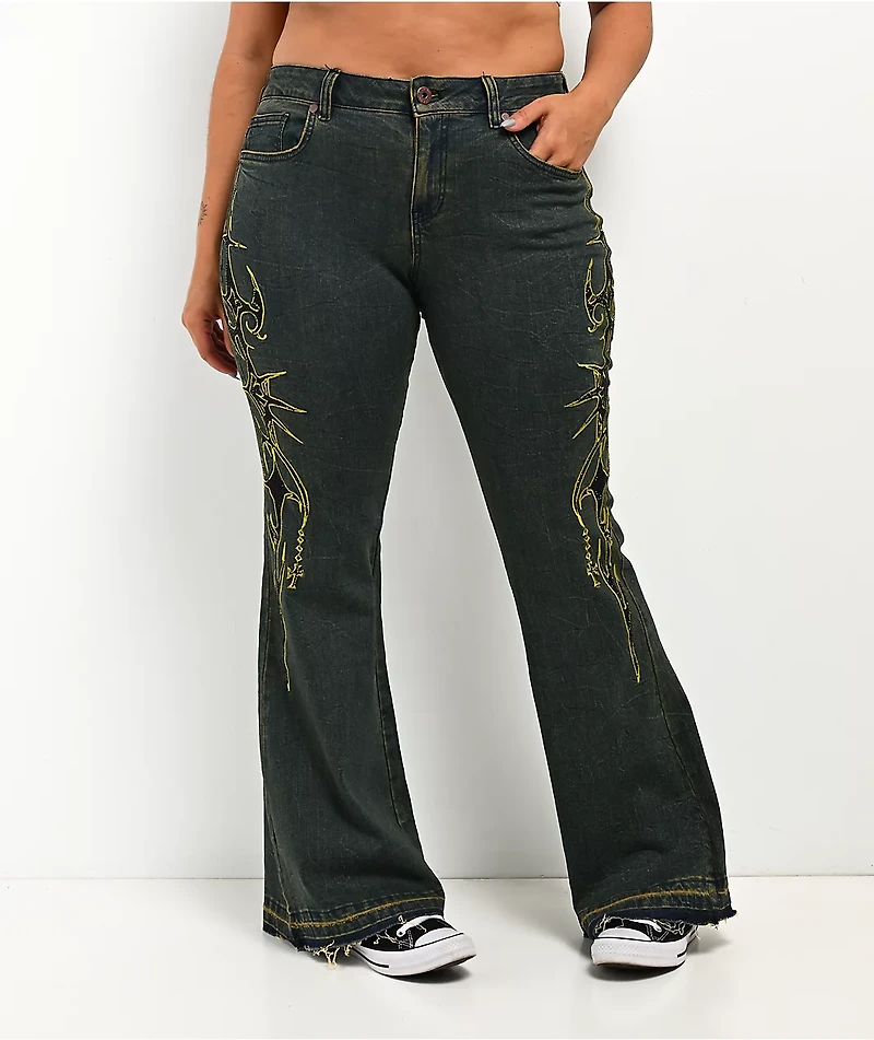 Vitriol Endora Resurrection Blue Wash Bootcut Jeans