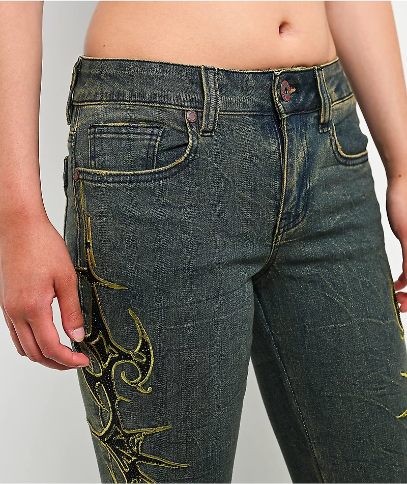 Vitriol Endora Resurrection Blue Wash Bootcut Jeans