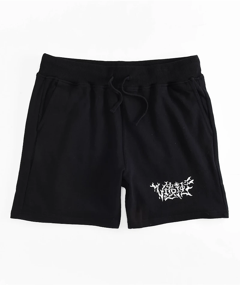 Vitriol Etched Black Sweat Shorts