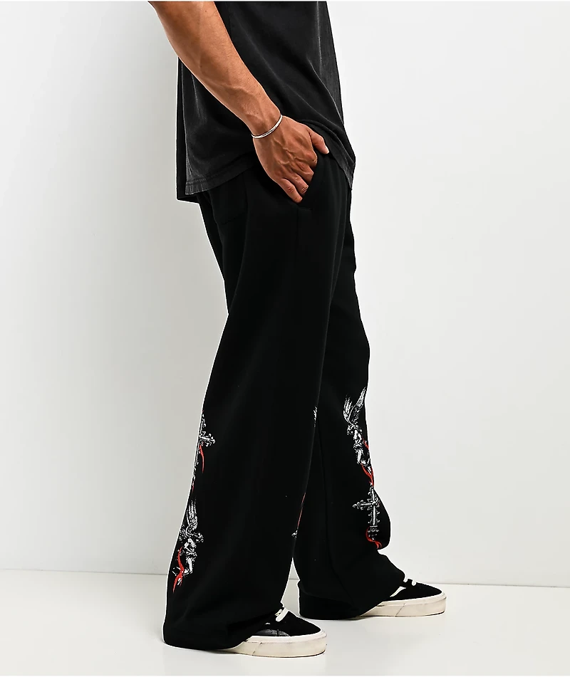 Vitriol Eternal Grace Black Baggy Sweatpants