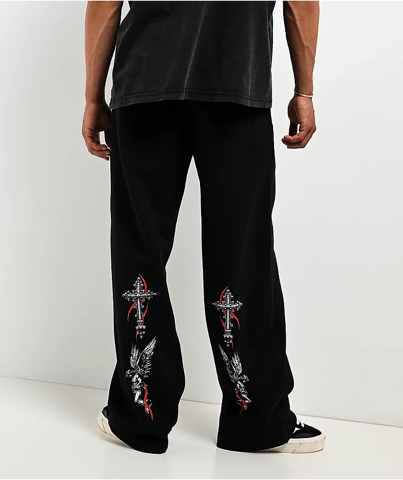 Vitriol Eternal Grace Black Baggy Sweatpants