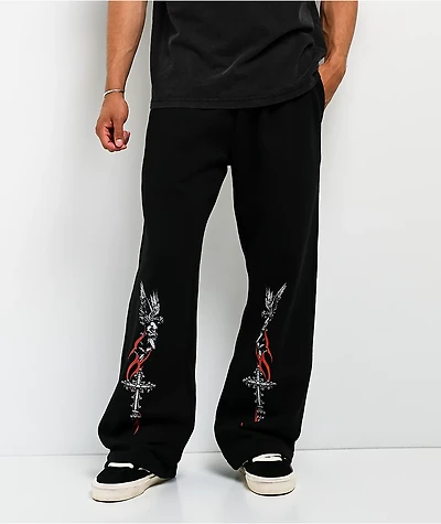 Vitriol Eternal Grace Black Baggy Sweatpants