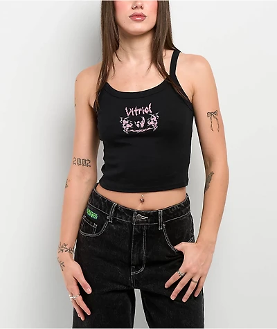 Vitriol Ethereal Sigilism Black Crop Tank Top