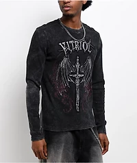Vitriol Excalibur Black Wash Thermal Long Sleeve T-Shirt