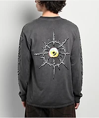 Vitriol Eye On Me Grey Wash Long Sleeve T-Shirt