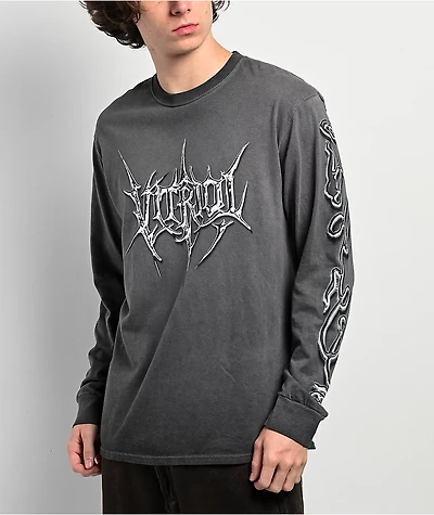 Vitriol Eye On Me Grey Wash Long Sleeve T-Shirt