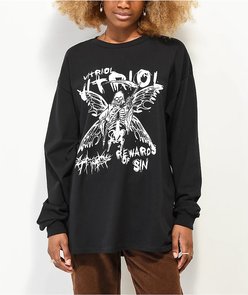 Vitriol Fairy Sinner Black Long Sleeve T-Shirt