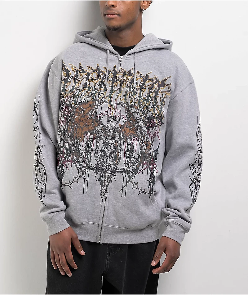 Vitriol Fallen Angel Grey Zip Hoodie
