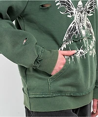 Vitriol Fang Green Distressed Hoodie