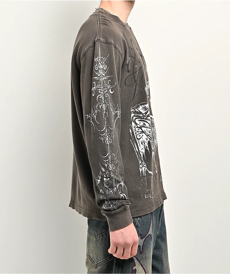 Vitriol Feral Friend Black Knit Long Sleeve T-Shirt