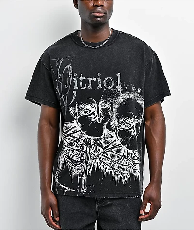 Vitriol Feral Friend Black Wash Knit T-Shirt