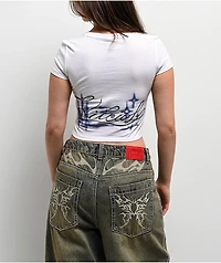 Vitriol Flow White Crop T-Shirt