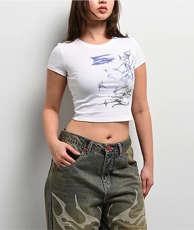 Vitriol Flow White Crop T-Shirt
