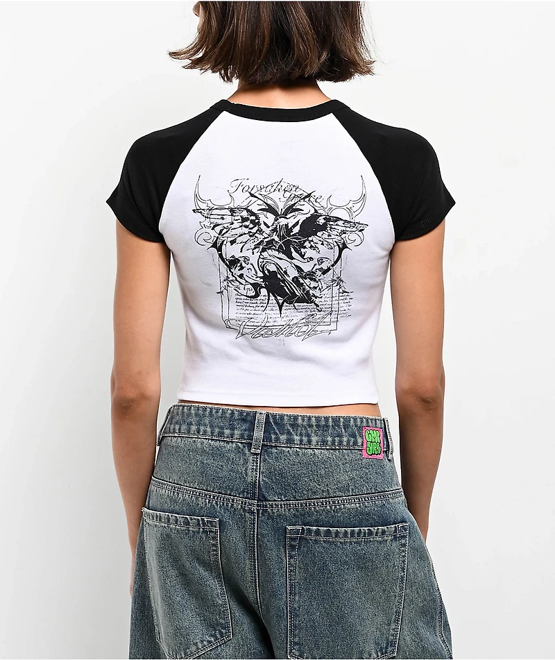 Vitriol Forsaken Black & White Raglan Crop T-Shirt