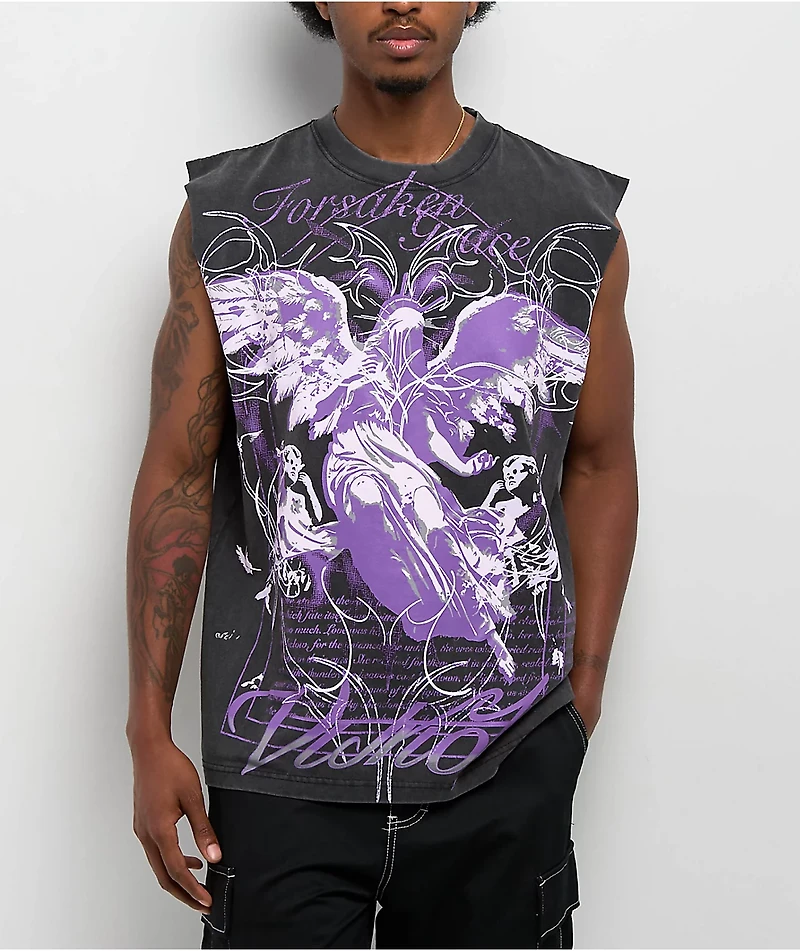 Vitriol Forsaken Black Wash Tank Top