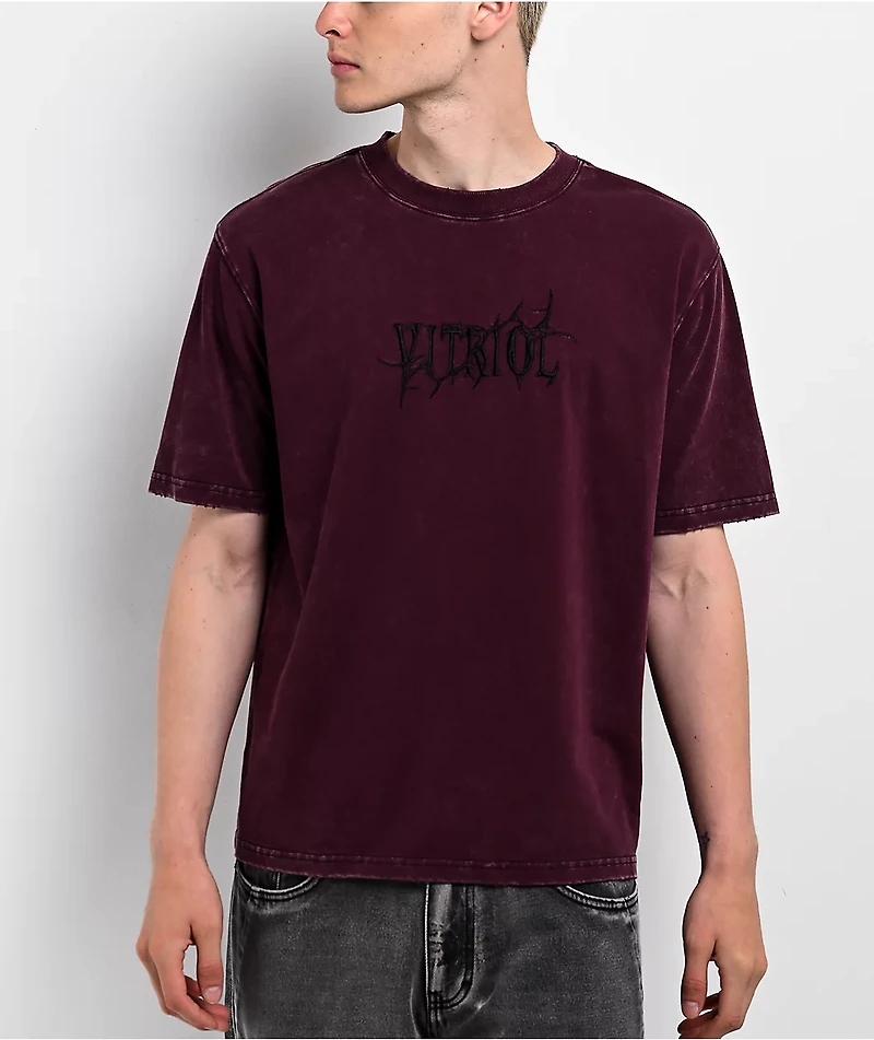 Vitriol Freak Boy Burgundy Wash T-Shirt