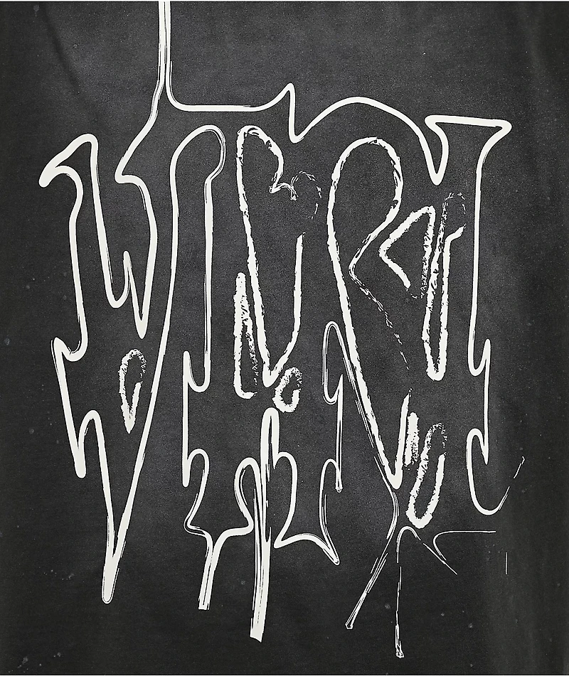 Vitriol From Ash Grey Wash & White 2Fer Oversized Long Sleeve T-Shirt
