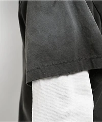 Vitriol From Ash Grey Wash & White 2Fer Oversized Long Sleeve T-Shirt