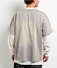 Vitriol From Ash White & Grey 2fer Long Sleeve T-Shirt