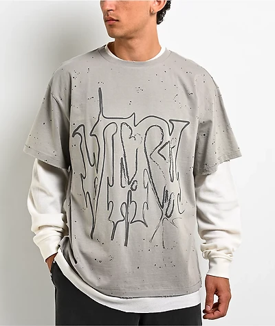Vitriol From Ash White & Grey 2fer Long Sleeve T-Shirt