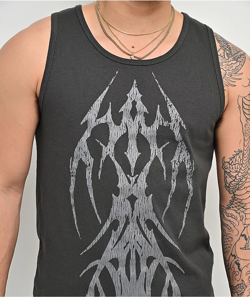 Vitriol Fruit Bat Black Ribbed Tank Top